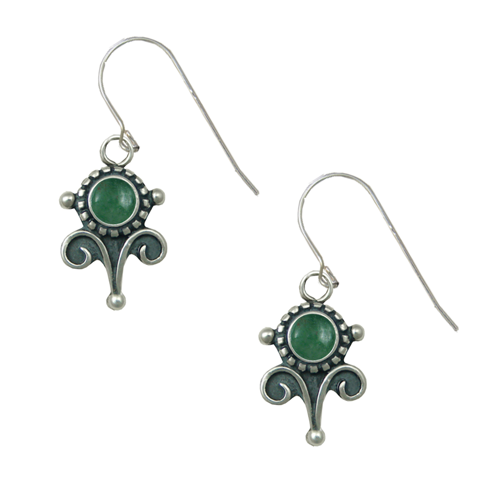 Sterling Silver Petite Jade Gemstone Drop Dangle Earrings